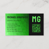 Lite green gradient geometry mesh patroon mesh pat visitekaartje (Voorkant)