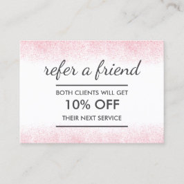 Lite Pink Glitter Schoonheidssalon Aanbevelingskaartje