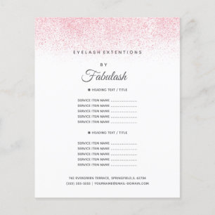 Lite Pink Glitter Schoonheidssalon Flyer