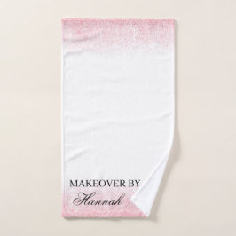 Lite Pink Glitter Schoonheidssalon Handdoek