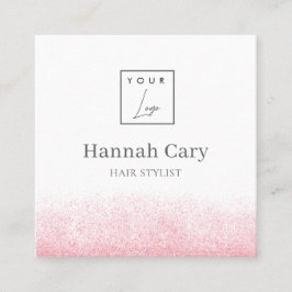 Lite Pink Glitter Schoonheidssalon Vierkante Visitekaartje