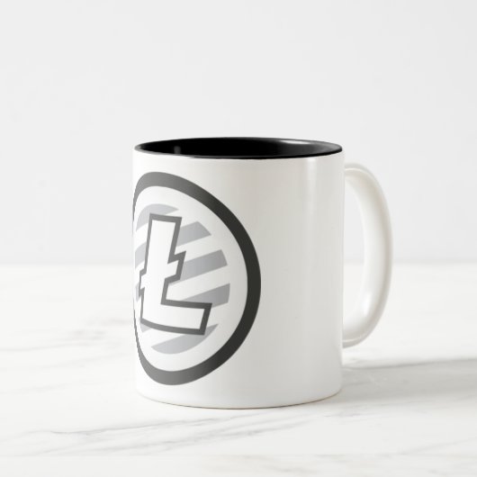 Litecoin Coffee Cup Tweekleurige Koffiemok (Voorkant rechts)