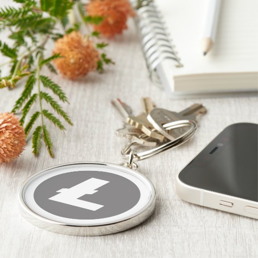 litecoin crypto-stijl sleutelhanger (Zijkant)