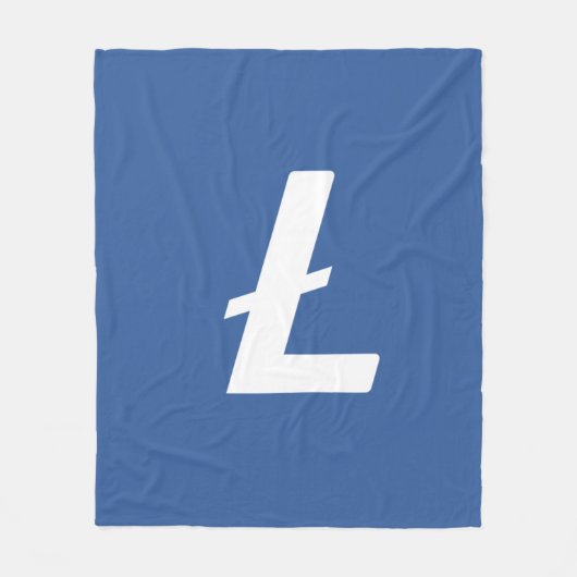 Litecoin Cryptocurrency LTC Blue Simple Fleece Deken (Voorkant)