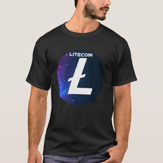 Litecoin Cryptocurrency Space Galaxy LTC Crypto Mo T-shirt (Voorkant)