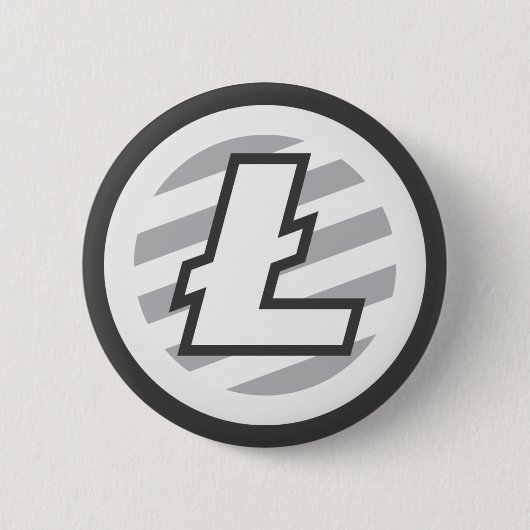 Litecoin Logo Symbol Cryptocurrency Crypto Button (Voorkant)