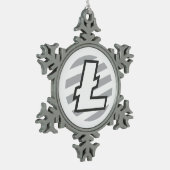 Litecoin Logo Symbool Crypto kerstversiering Tin Sneeuwvlok Ornament (Links)