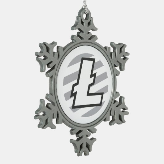 Litecoin Logo Symbool Crypto kerstversiering Tin Sneeuwvlok Ornament (Links)