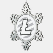 Litecoin Logo Symbool Crypto kerstversiering Tin Sneeuwvlok Ornament (Rechts)