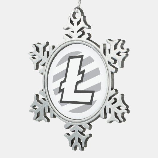 Litecoin Logo Symbool Crypto kerstversiering Tin Sneeuwvlok Ornament (Rechts)