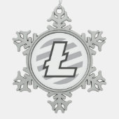 Litecoin Logo Symbool Crypto kerstversiering Tin Sneeuwvlok Ornament (Voorkant)