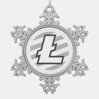 Litecoin Logo Symbool Crypto kerstversiering Tin Sneeuwvlok Ornament