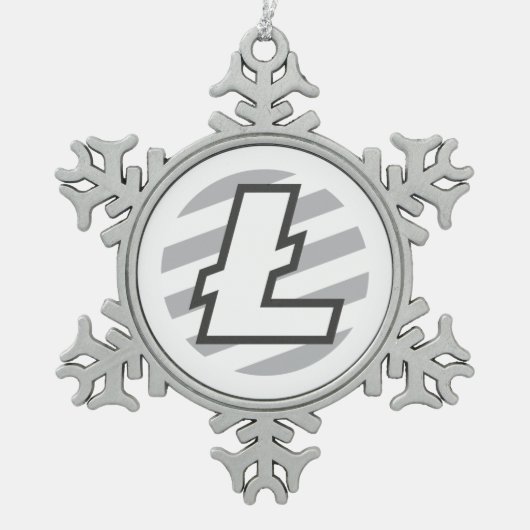 Litecoin Logo Symbool Crypto kerstversiering Tin Sneeuwvlok Ornament (Voorkant)