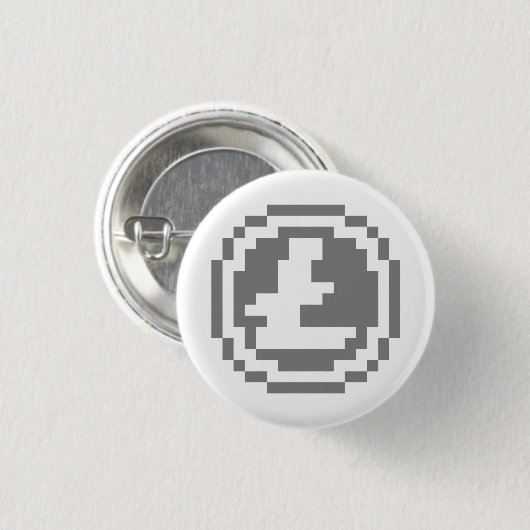 Litecoin LTC 8-Bit Logo | Knop Ronde Button 3,2 Cm (Voorkant /achterkant)