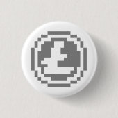Litecoin LTC 8-Bit Logo | Knop Ronde Button 3,2 Cm (Voorkant)