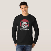 Litecoin Ltc Crypto Panda Sun Glasses Retro T-shirt (Voorkant volledig)