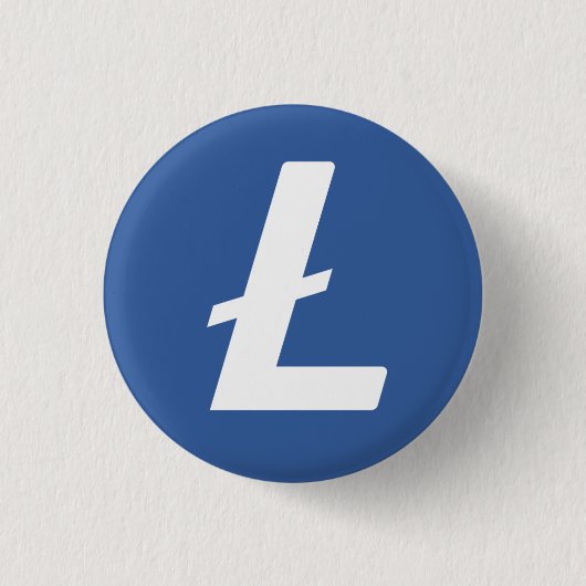 Litecoin (LTC) Cryptocurrency Blockchain Flair Ronde Button 3,2 Cm (Voorkant)