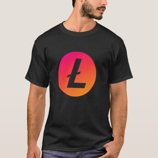 Litecoin LTC Munt Maan Litecoin Crypto Cryptovalut T-shirt (Voorkant)