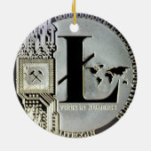 litecoin Munten Keramisch Ornament (Achterkant)