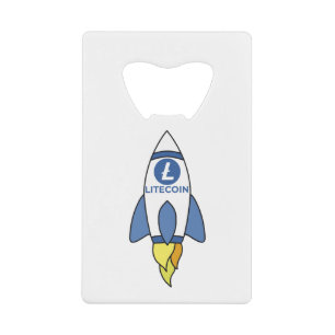 Litecoin naar de maan Rocket Creditkaart Flessenopener