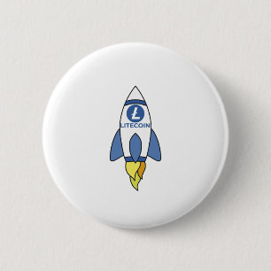Litecoin naar de maan Rocket Ronde Button 5,7 Cm