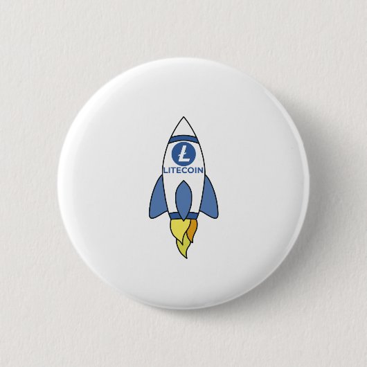 Litecoin naar de maan Rocket Ronde Button 5,7 Cm (Voorkant)