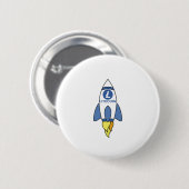 Litecoin naar de maan Rocket Ronde Button 5,7 Cm (Voorkant /achterkant)
