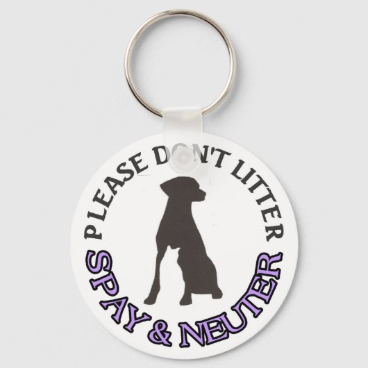 LITER, SPAY & NEUTER - DOG, CAT, PET SLEUTELHANGER (Voorkant)