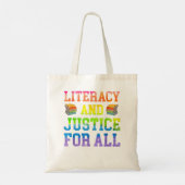 Literacy and Justice for All Literacy Teacher Rea Tote Bag (Achterkant)