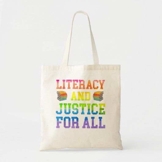 Literacy and Justice for All Literacy Teacher Rea Tote Bag (Voorkant)