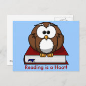 Literacy Awareness: Het lezen is een Hoot Briefkaart (Voorkant / Achterkant)