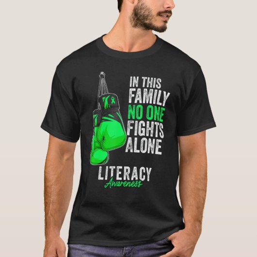 Literacy Awareness Month Glove Green Ribbon T-shirt (Voorkant)