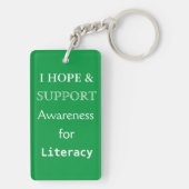 Literacy Awareness Ribbon Guardian Angel Sleutelha Sleutelhanger (achterkant)