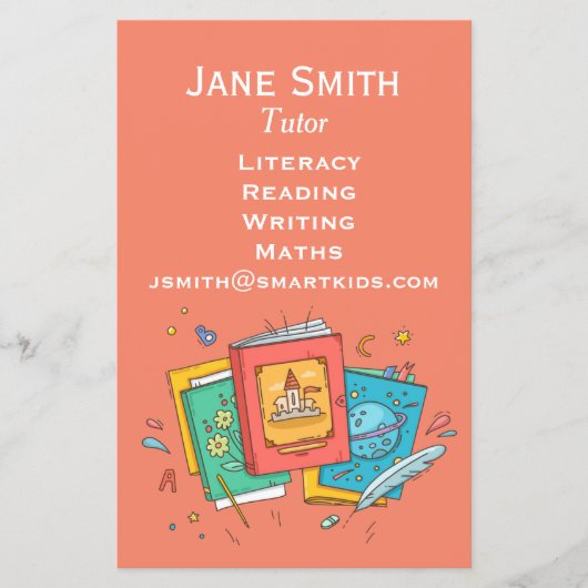 Literacy English or Wiskunde tutoring business Fly Flyer (Voorkant)