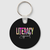 Literacy Squad Tie Dye Ck To School Women Apprecia Sleutelhanger (Voorkant)