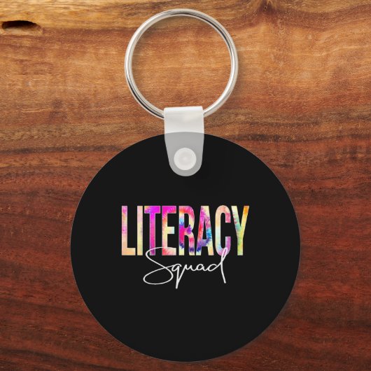 Literacy Squad Tie Dye Ck To School Women Apprecia Sleutelhanger (Voorkant)