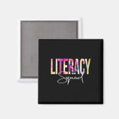 Literacy Squad Tie Dye Terug naar school Magneet (Voorkant / Achterkant)