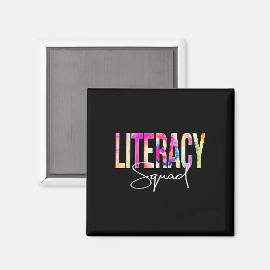 Literacy Squad Tie Dye Terug naar school Magneet (Voorkant / Achterkant)