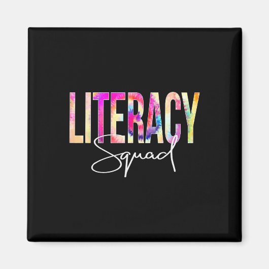 Literacy Squad Tie Dye Terug naar school Magneet (Voorkant)