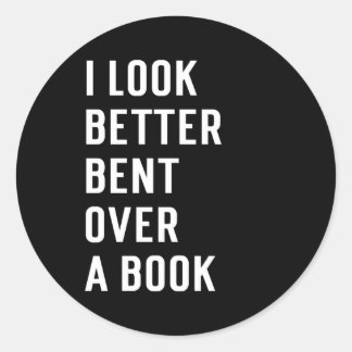 Literair boekachtig charisma Ik kijk beter gebogen Ronde Sticker