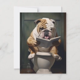 Literair Bulldog | Grappige badkamer humor Briefkaart