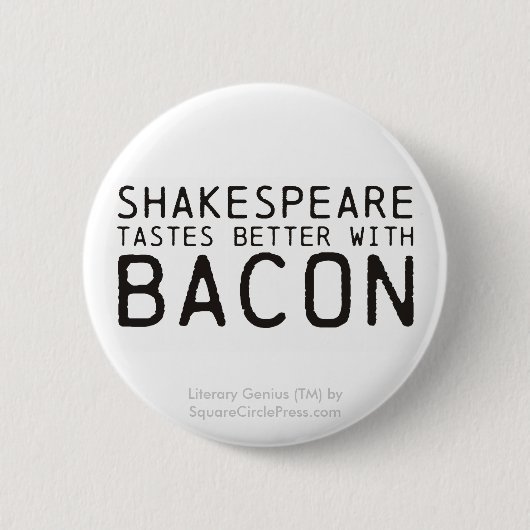 Literair Genie: Shakespeare met Bacon Ronde Button 5,7 Cm (Voorkant)