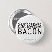 Literair Genie: Shakespeare met Bacon Ronde Button 5,7 Cm (Voorkant /achterkant)