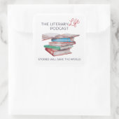 Literair leven vierkante sticker (Tas)