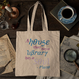 Literair Plato citaat Boekachtig Merch Tote Bag