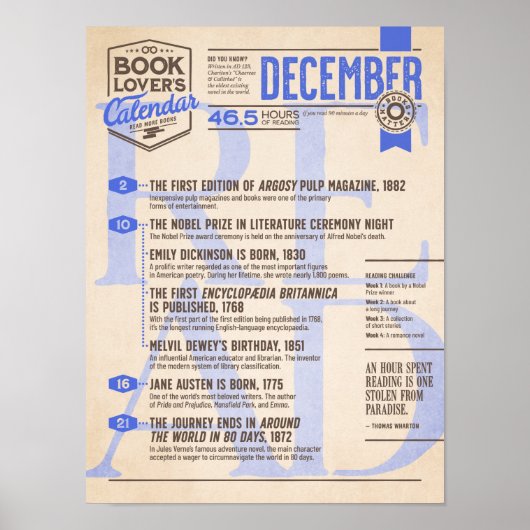 Literair Poster december kalender (Voorkant)