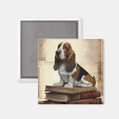 Literaire Basset Hound Magneet (Voorkant / Achterkant)