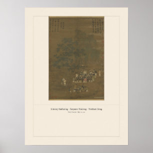 Literaire bijeenkomst - Keizer Huizong, Song Poster