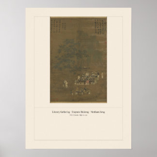 Literaire bijeenkomst - Keizer Huizong, Song Poster