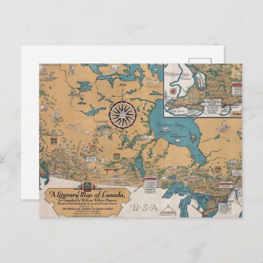  literaire kaart van Canada (Voorkant / Achterkant)